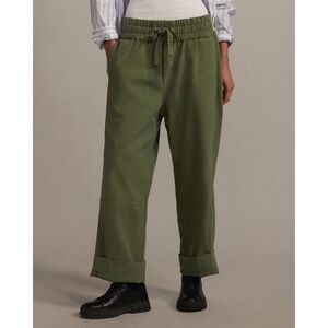 Everlane The Canvas Organic Cotton Pull-On Pant Wide Leg Forest Green S New